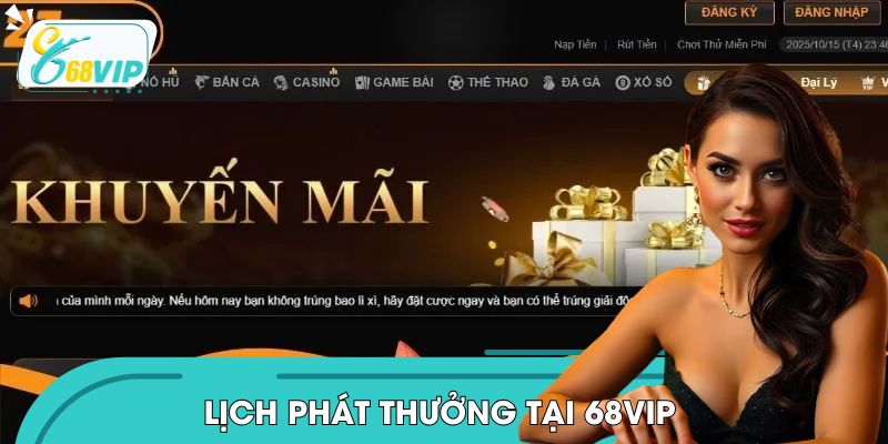 Lịch Phát Thưởng Tại 68VIP Hôm Nay Có Gì? Vào Xem Ngay